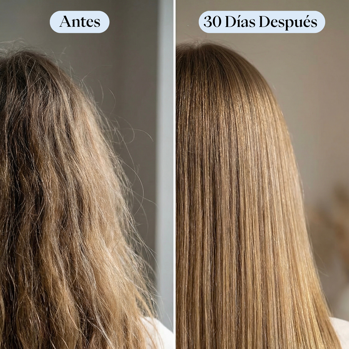 Cabello antes y 30 dias despues